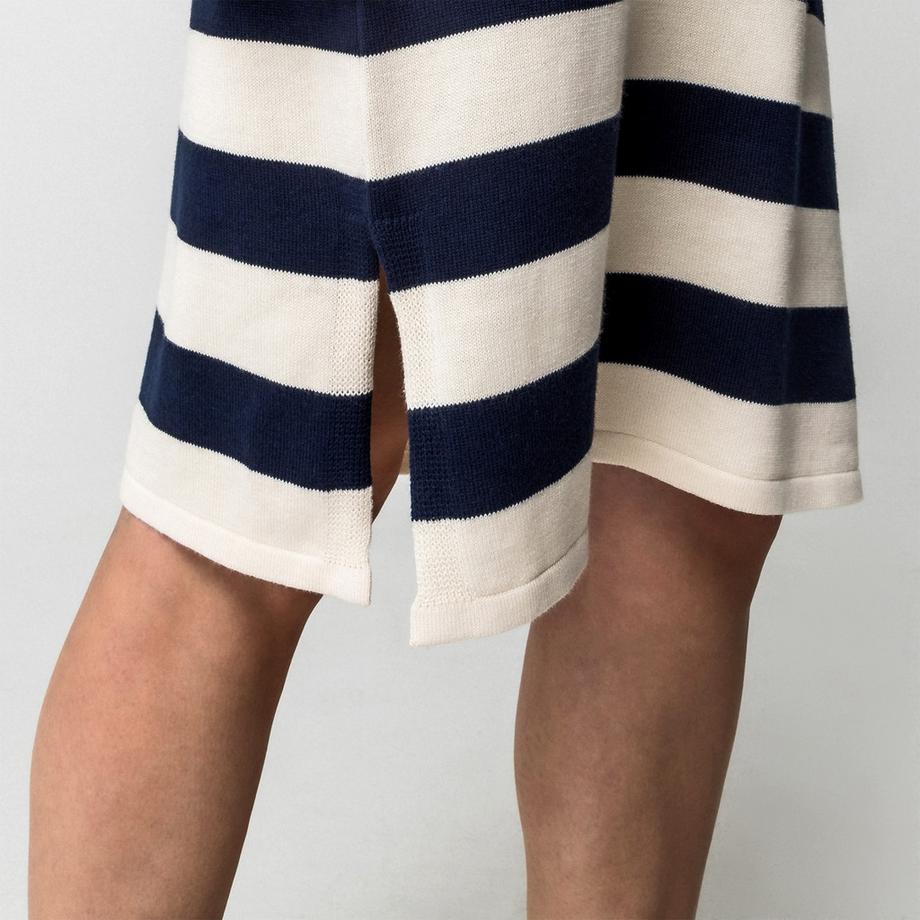 Manor Woman Robe Tricot Rayée Sans Manches Midi  