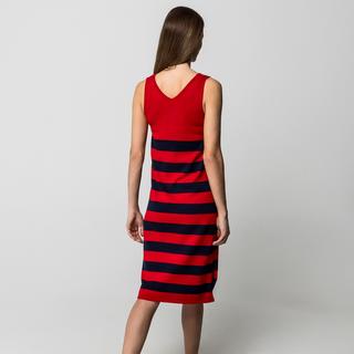 Manor Woman Abito midi in maglia a righe senza maniche  