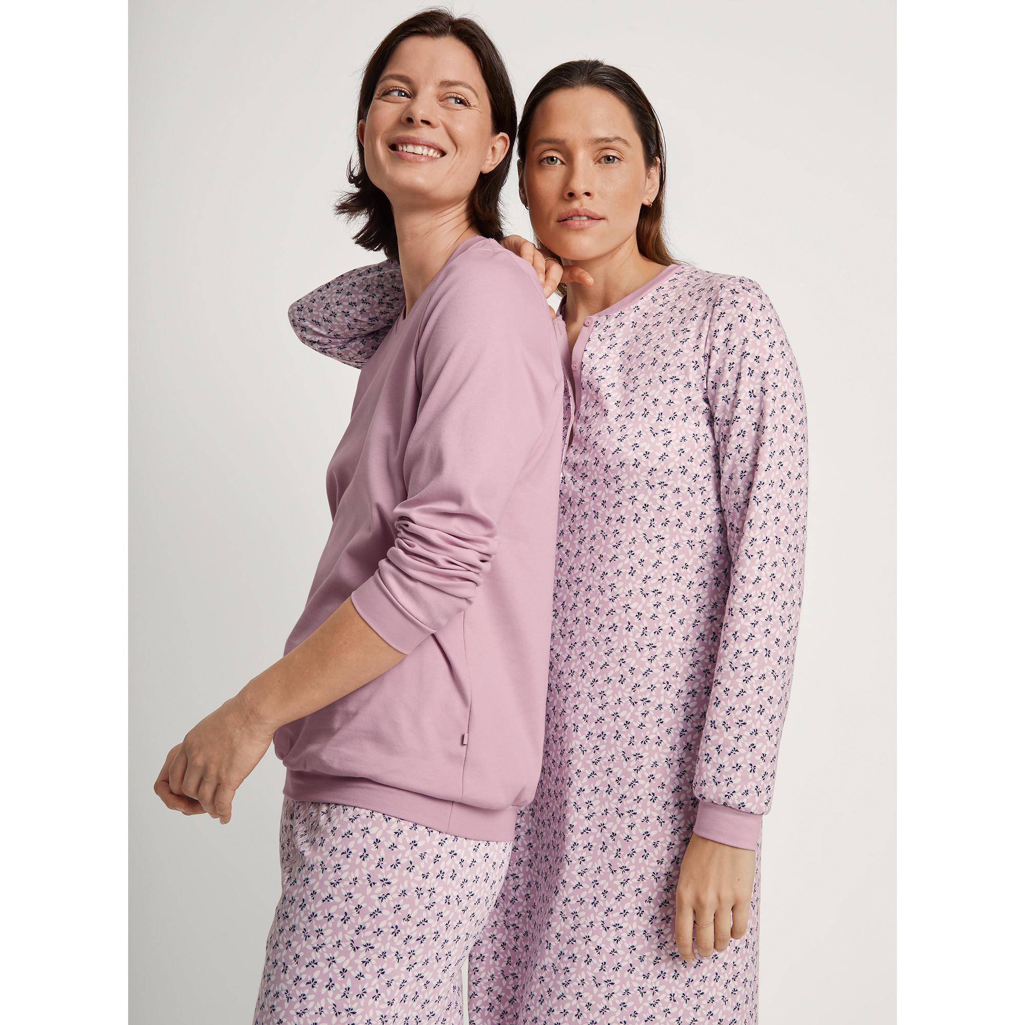 CALIDA Midnight Checks Pigiama Set, lungo, con polsini 