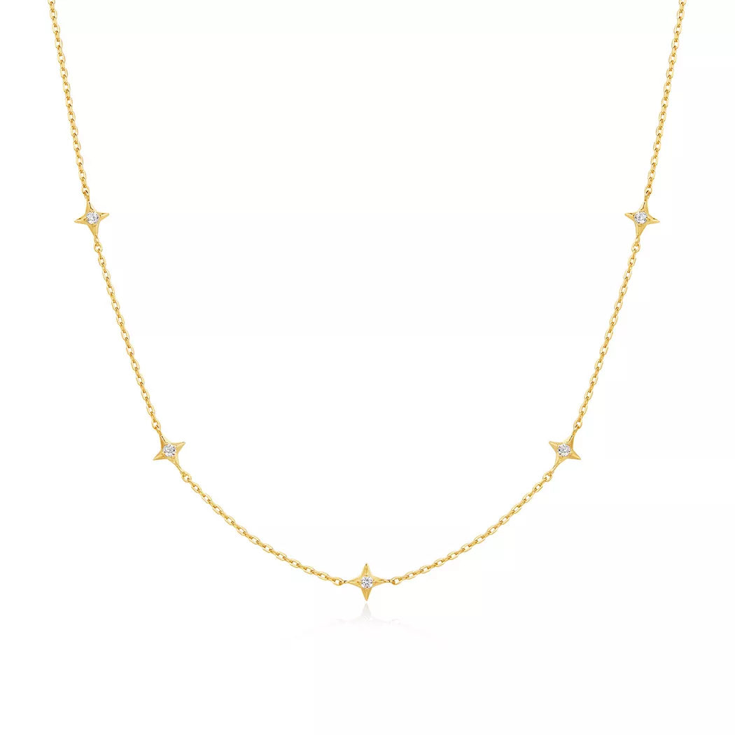 ANIA HAIE - Halskette, Dusk Divas, 38+7.5CM, Goldfarben