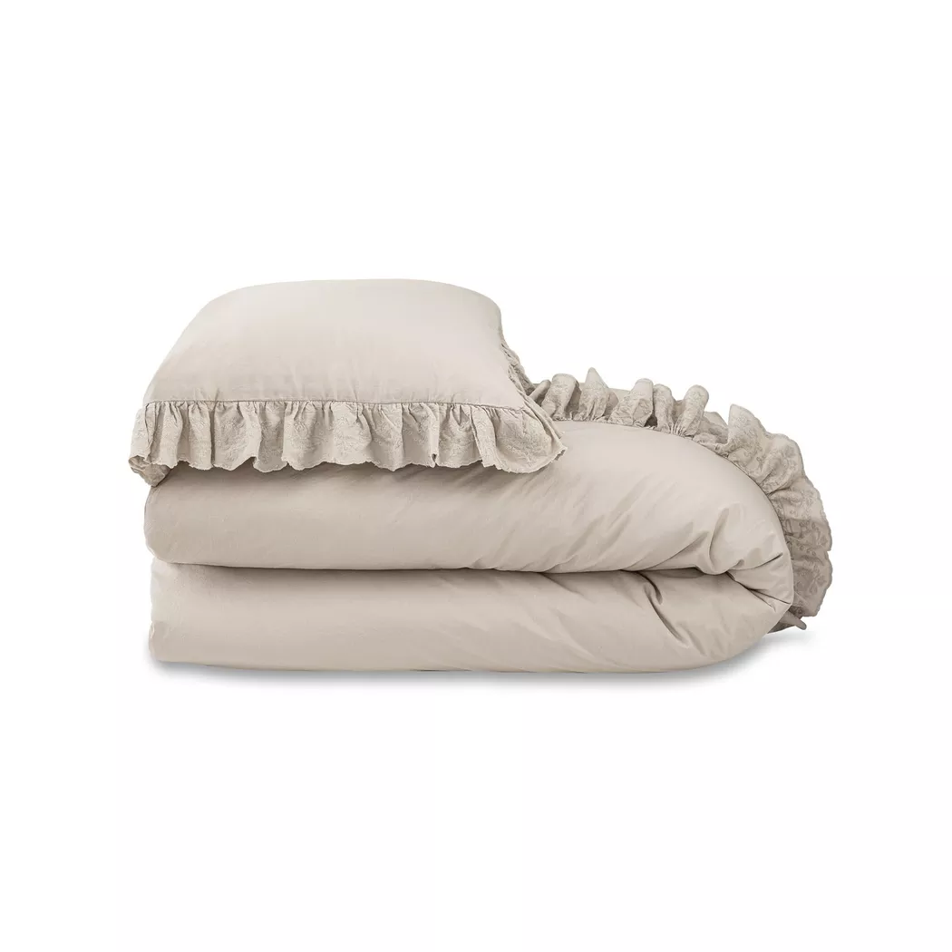 Manor - Duvetbezug, Fiorella Duvetbezug, 200 x 210 cm, Beige