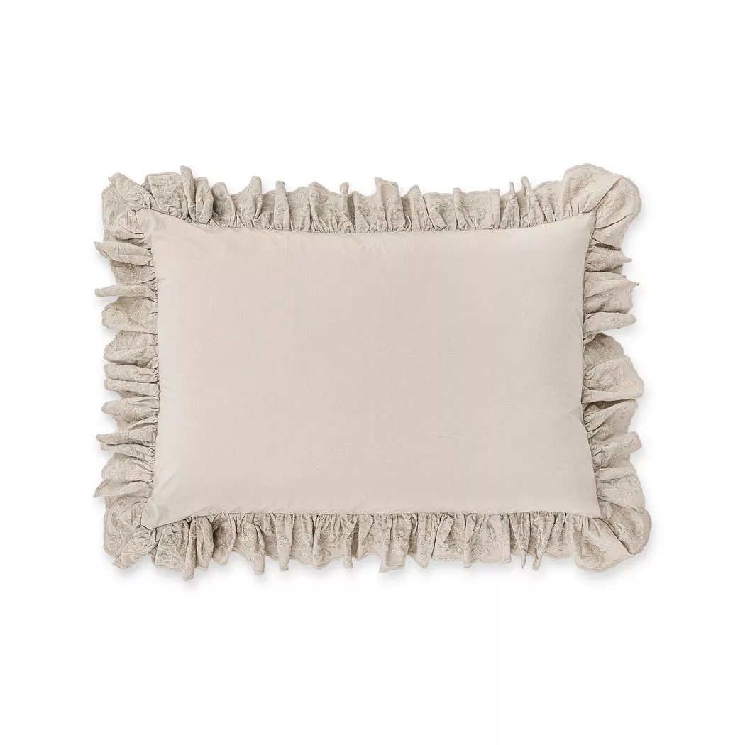 Manor - Kissenbezug, Fiorella Rüschen Kissenbezug, 50 x 90 cm, Beige