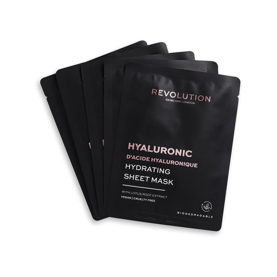 Revolution Biologisch abbaubare feuchtigkeitsspendende Hyaluronsäure-Maske Set 
