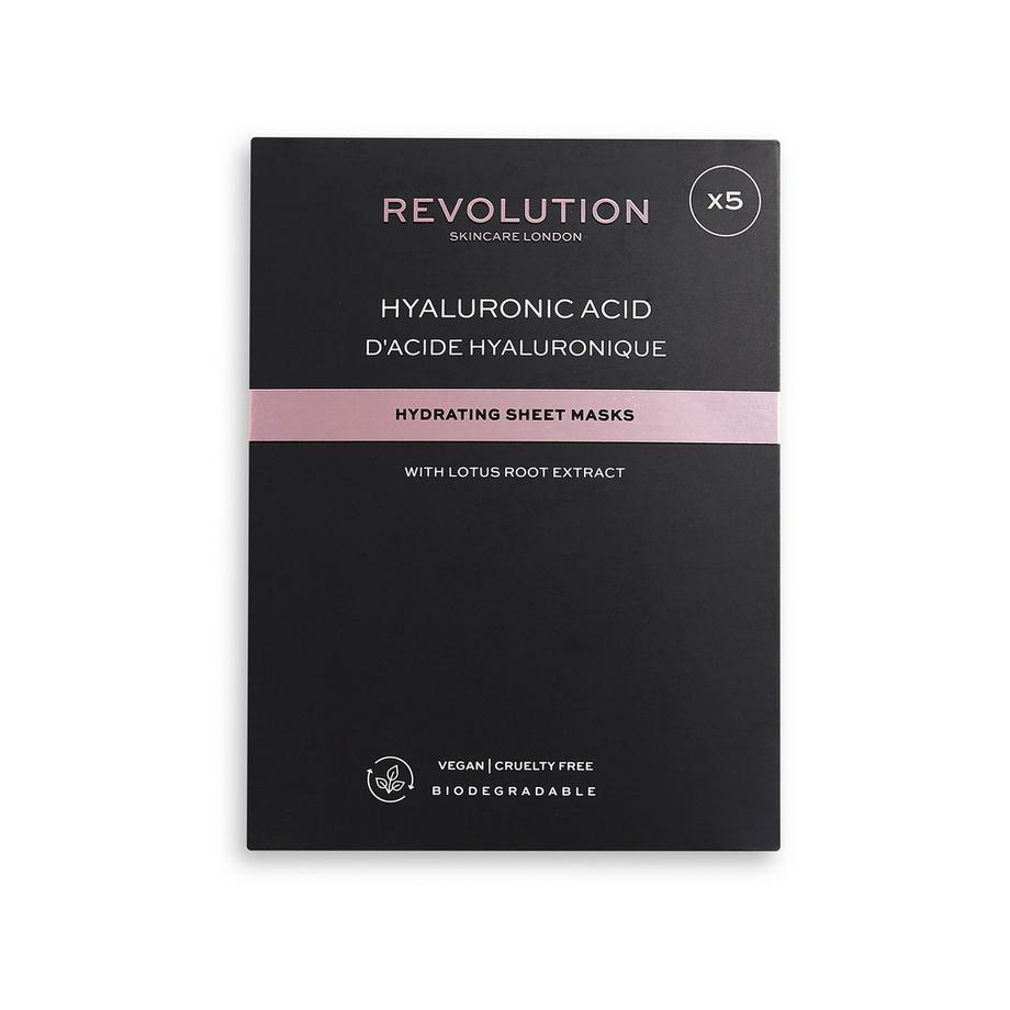 Revolution Biologisch abbaubare feuchtigkeitsspendende Hyaluronsäure-Maske Set 