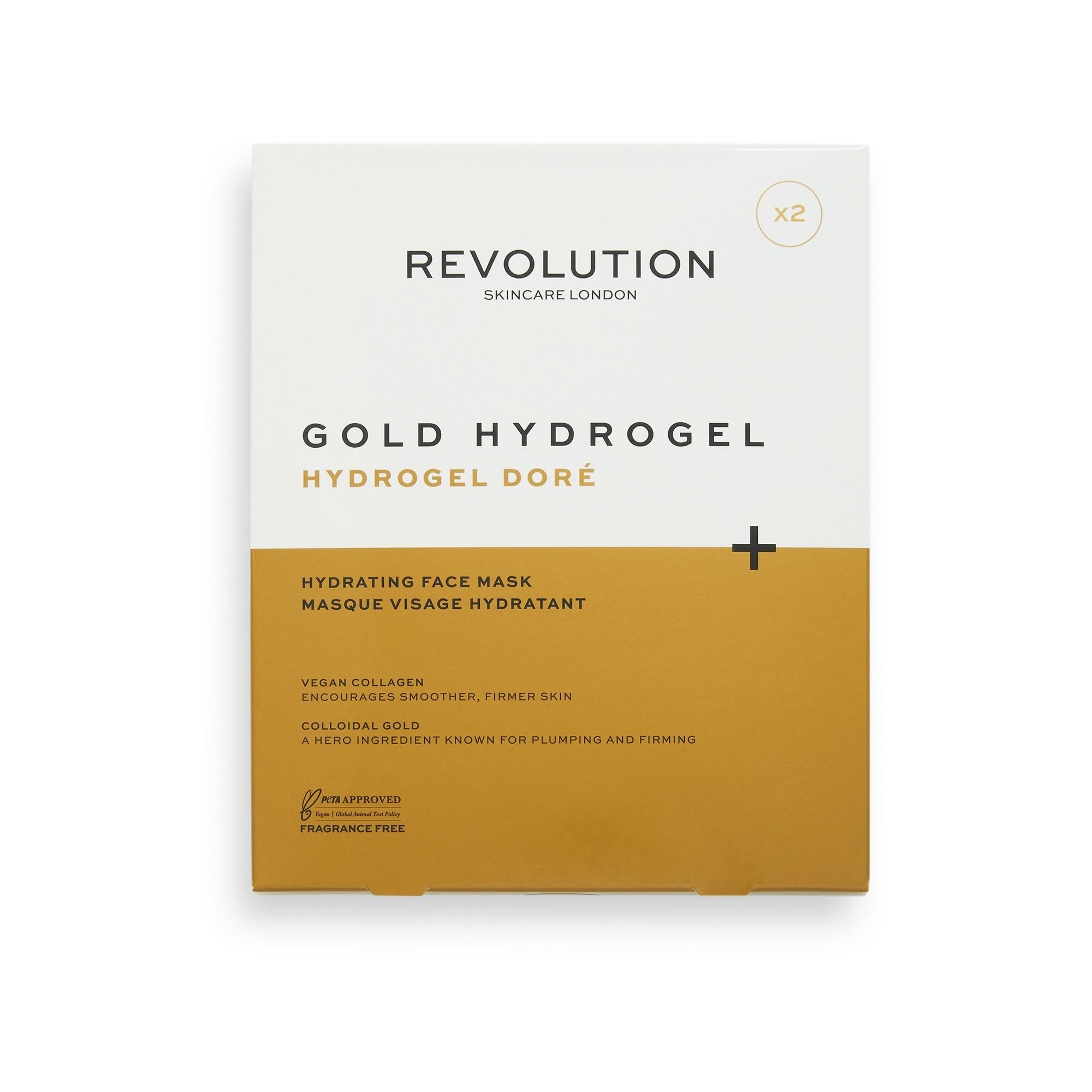 Revolution  Gold Hydrogel Face Mask 2pk 