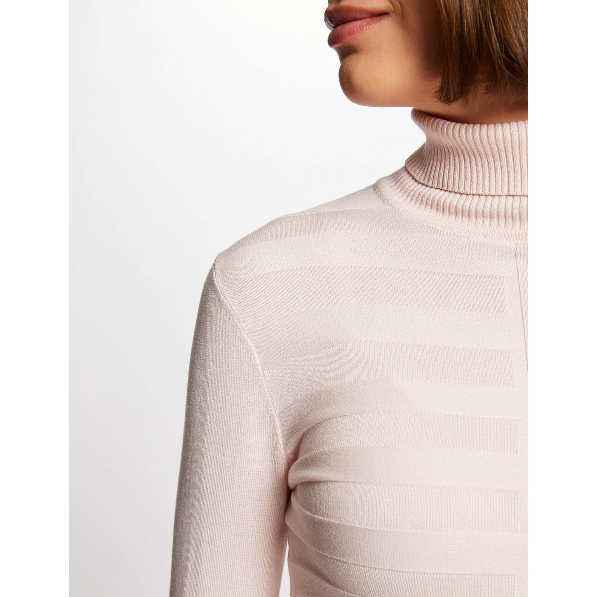 MORGAN Rollkragenpullover Gestreift Glitzer  