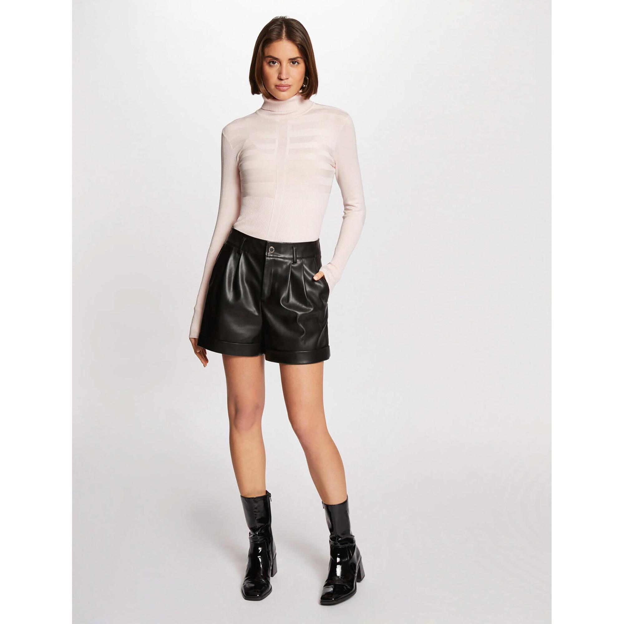 MORGAN Rollkragenpullover Gestreift Glitzer  