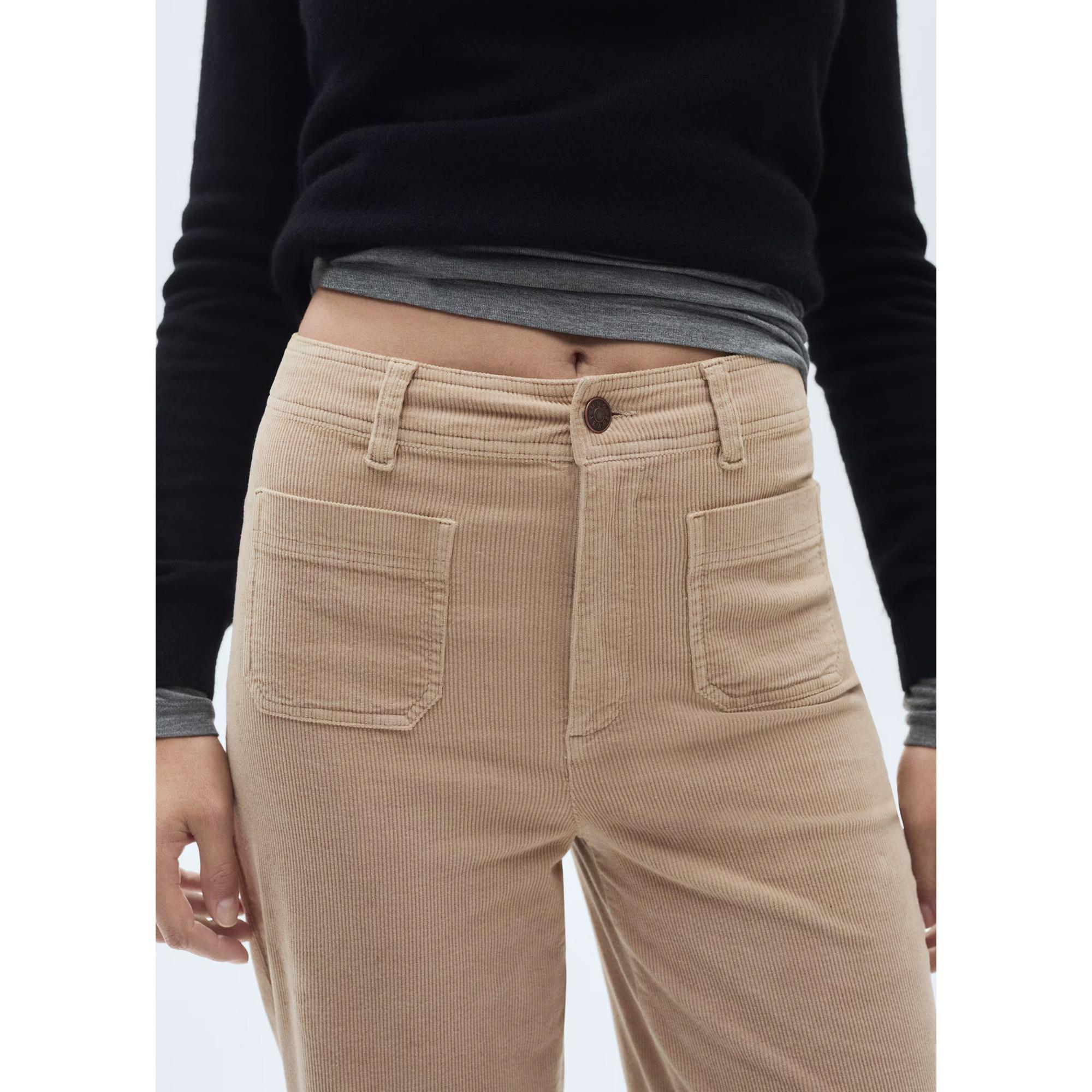 MANGO Catherip Jean Culotte en Velours Côtelé  