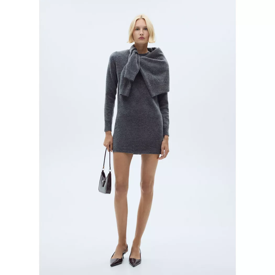 Mango - Kleid, für Damen, Grau, Größe XL