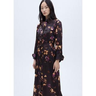 MANGO Bosco Bedrucktes Langarm Hemdkleid  