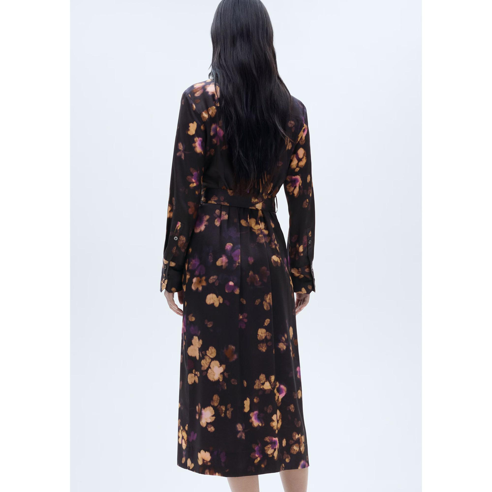 MANGO Bosco Bedrucktes Langarm Hemdkleid  