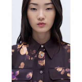 MANGO Bosco Bedrucktes Langarm Hemdkleid  