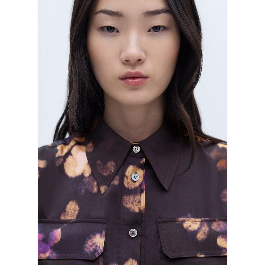 MANGO Bosco Robe Chemise Imprimée Manches Longues  