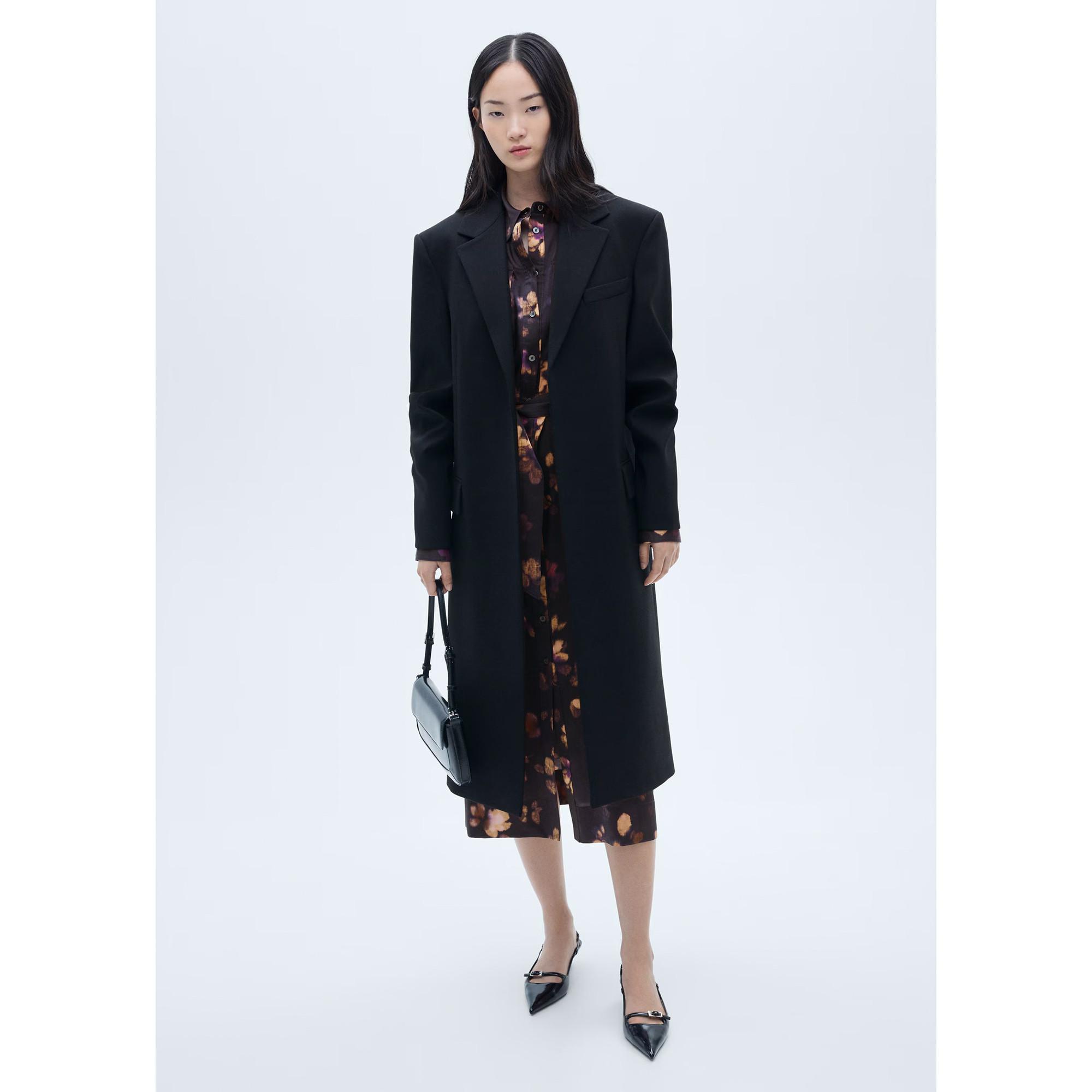 MANGO Bosco Bedrucktes Langarm Hemdkleid  