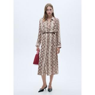 MANGO Serpi Abito Chemisier Midi Stampa Serpente  