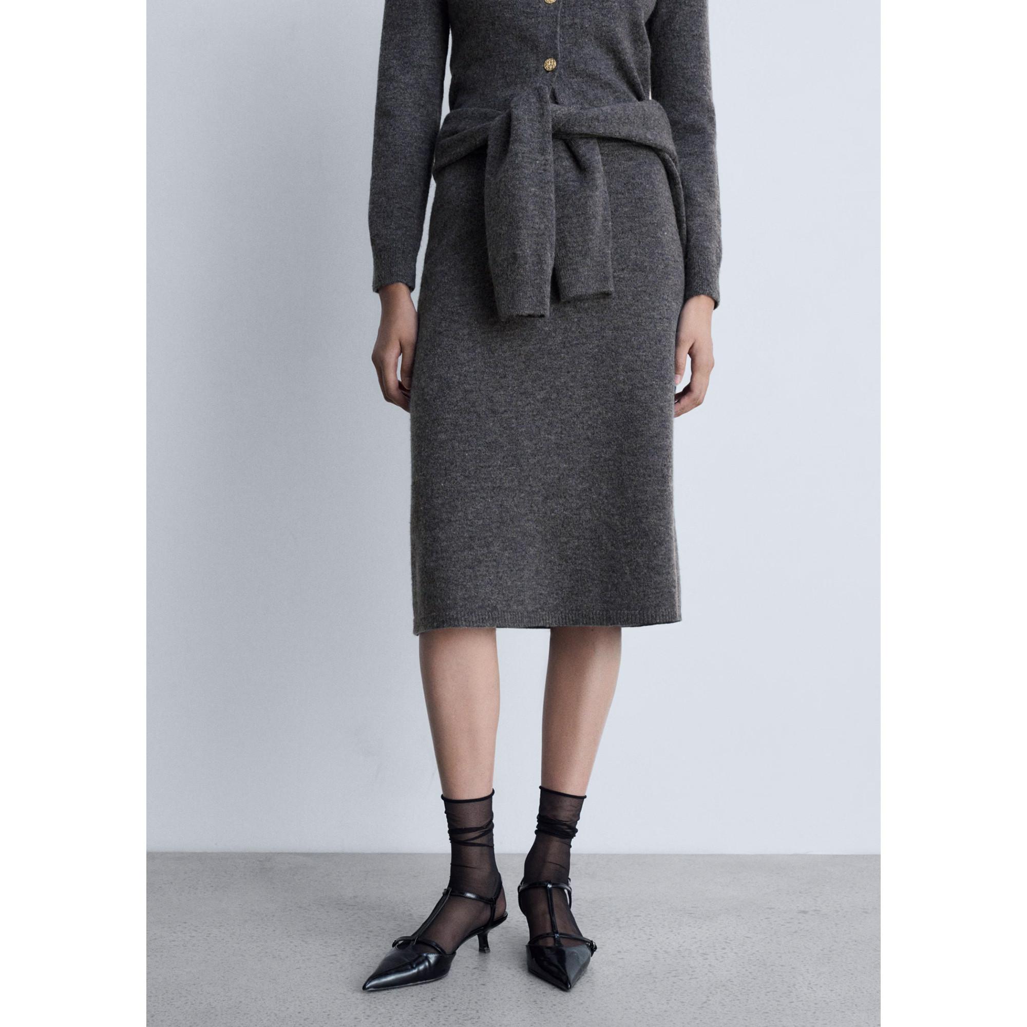 MANGO Eliote Ausgestellter Strickrock Midi  