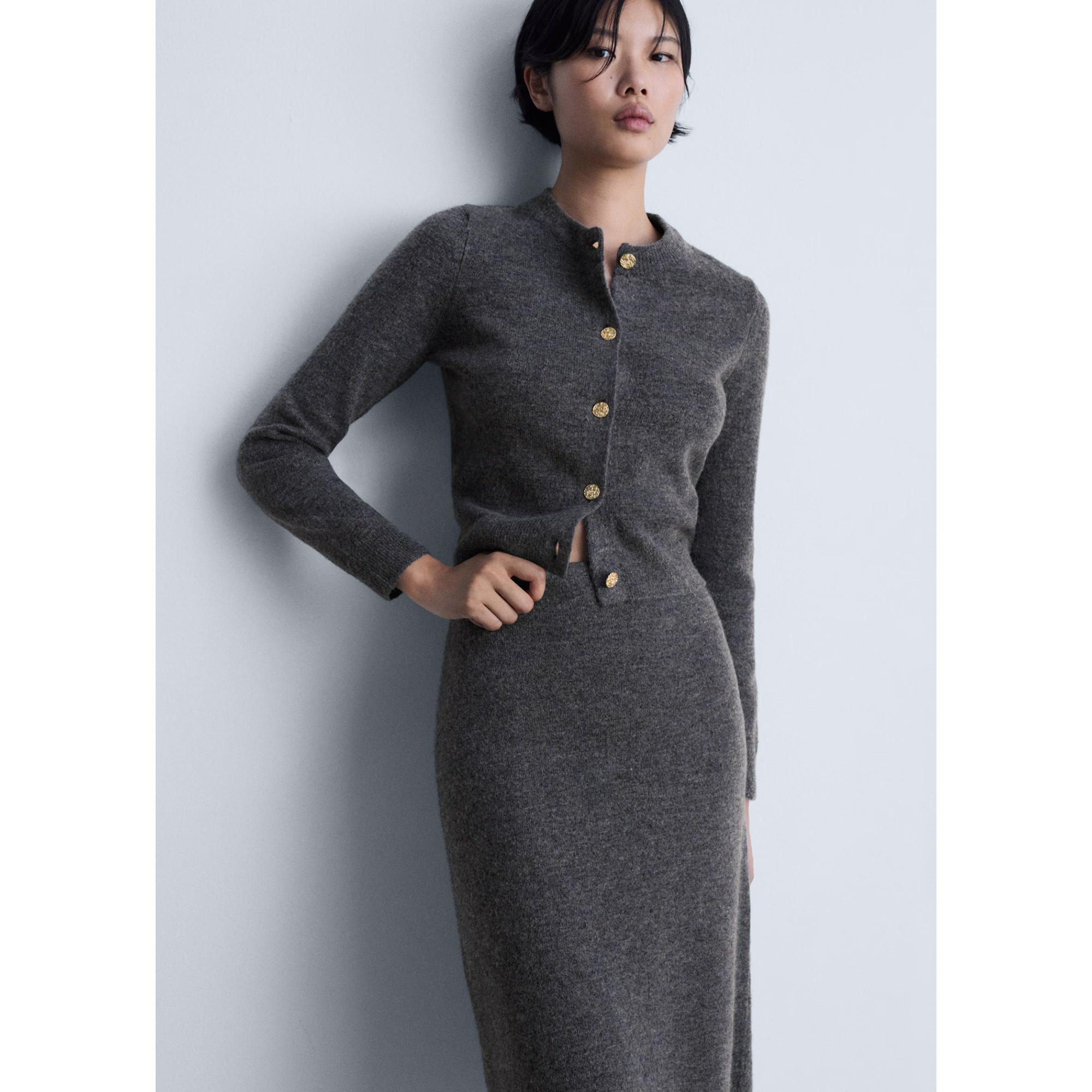 MANGO Eliote Ausgestellter Strickrock Midi  