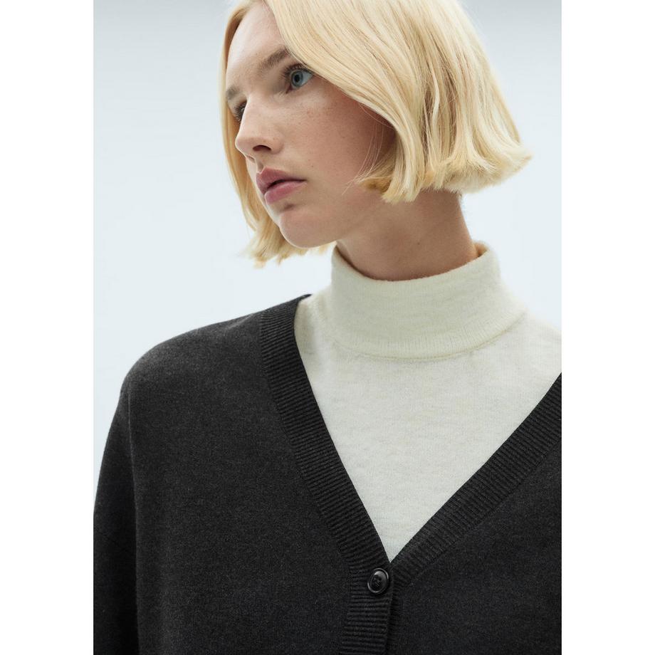 MANGO Pattys Cardigan Maniche Lunghe in Maglia Fine  