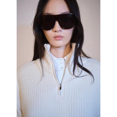 MANGO Taldepor Geripptes Strick Midi Kleid  