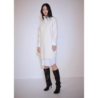 MANGO Taldepor Geripptes Strick Midi Kleid  