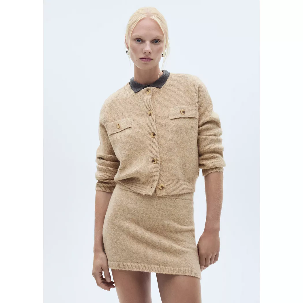 Mango - Cardigan, langarm, für Damen, Grau, Größe XS