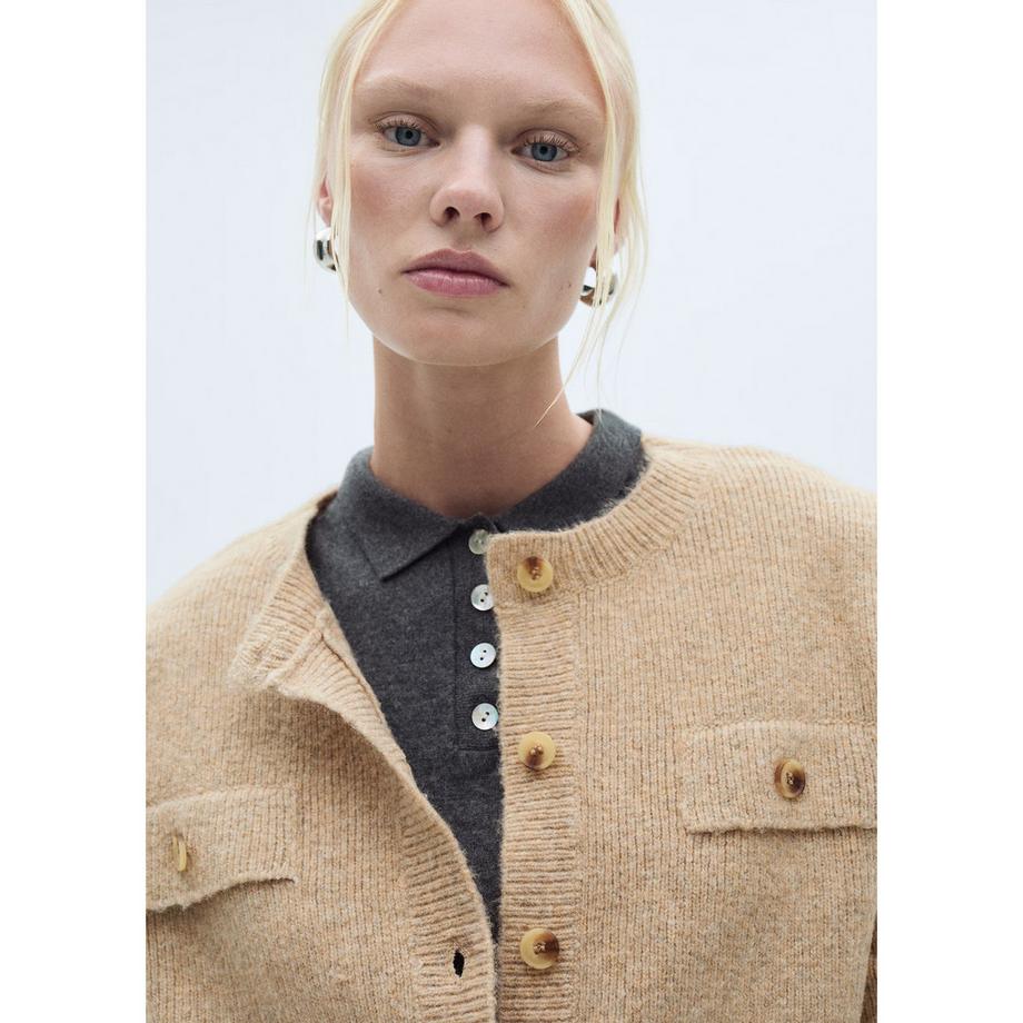 MANGO Stella Rippstrick Langarm Cardigan  