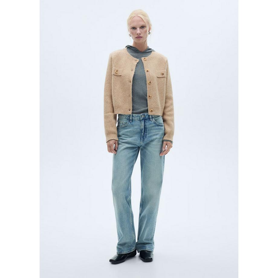 MANGO Stella Rippstrick Langarm Cardigan  