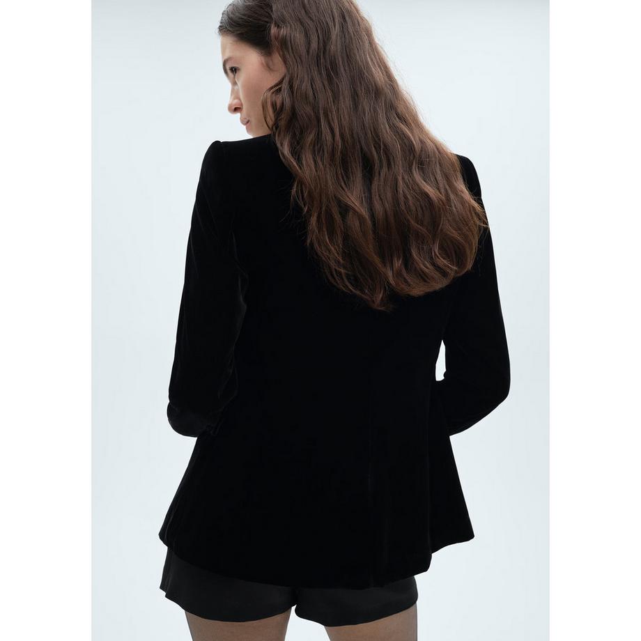 MANGO Combi Velours Regular Fit Blazer  