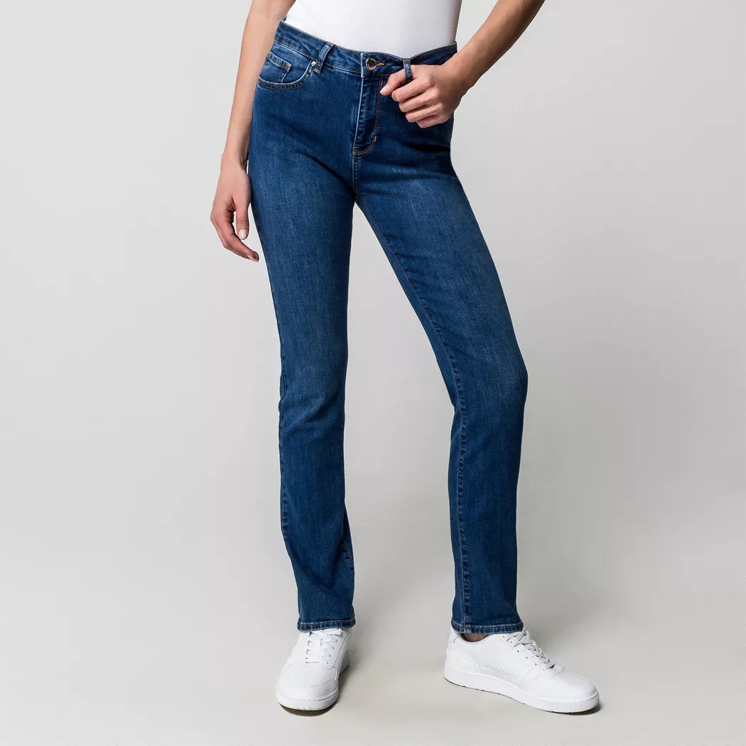 Manor Woman - Jeans, High Waist, für Damen, Blau Denim Dunkel, Größe W42/L32