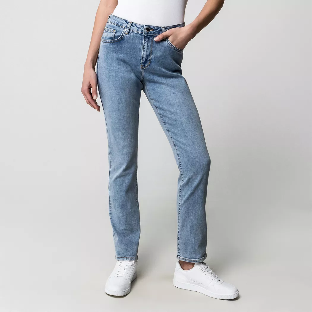 Manor Woman - Jeans, High Waist, für Damen, Blau Denim, Größe W46/L32