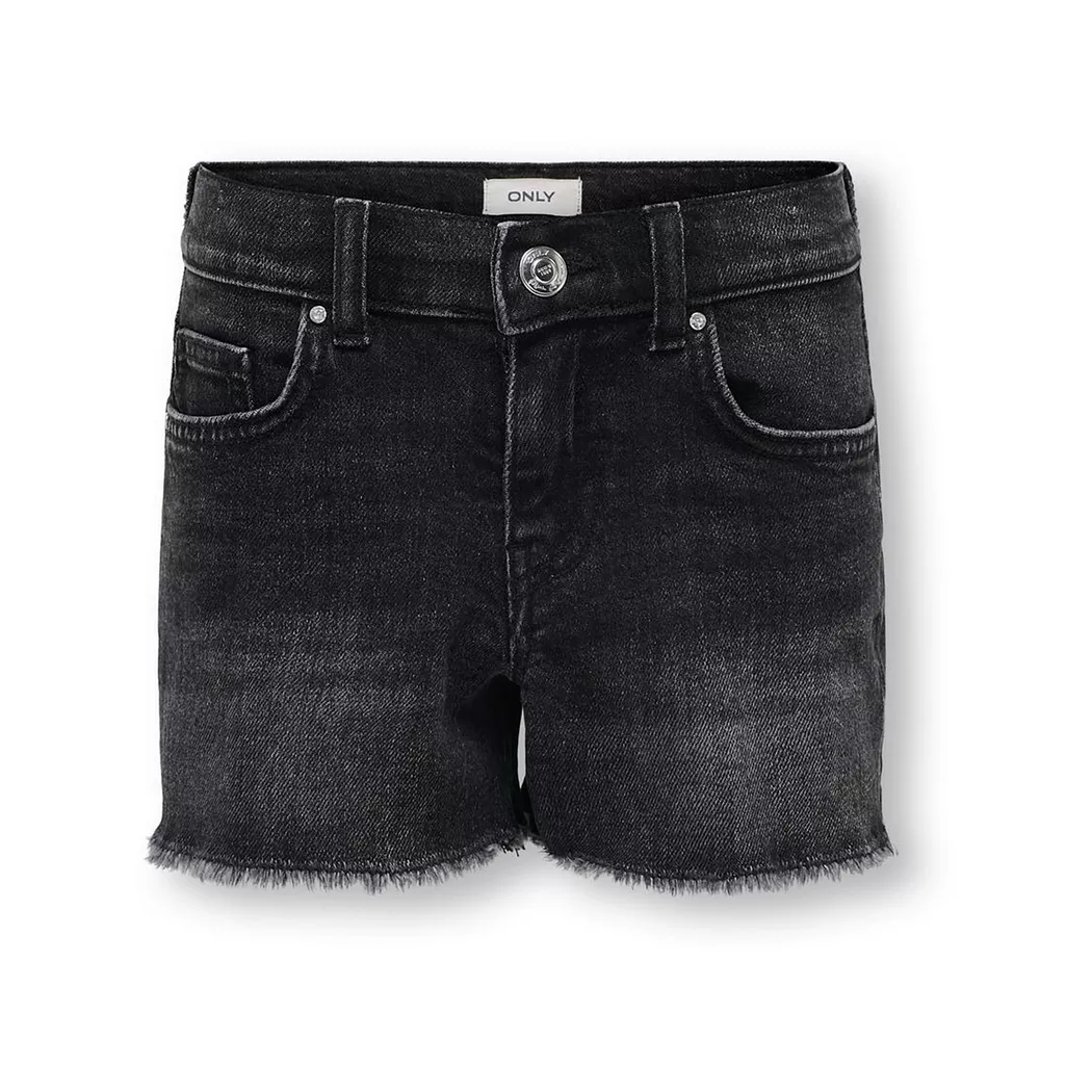 Jeansshorts KIDS ONLY "KOGROBYN EX VINT DNM SHORTS AZG529 NOOS", Mädchen, Gr. 152, N-Gr, schwarz (washed schwarz), Denim/Jeans, Obermaterial: 99% Baumwolle, 1% Elasthan, unifarben, regular fit ca. Mitte Oberschenkel, Jeans Jeansshorts