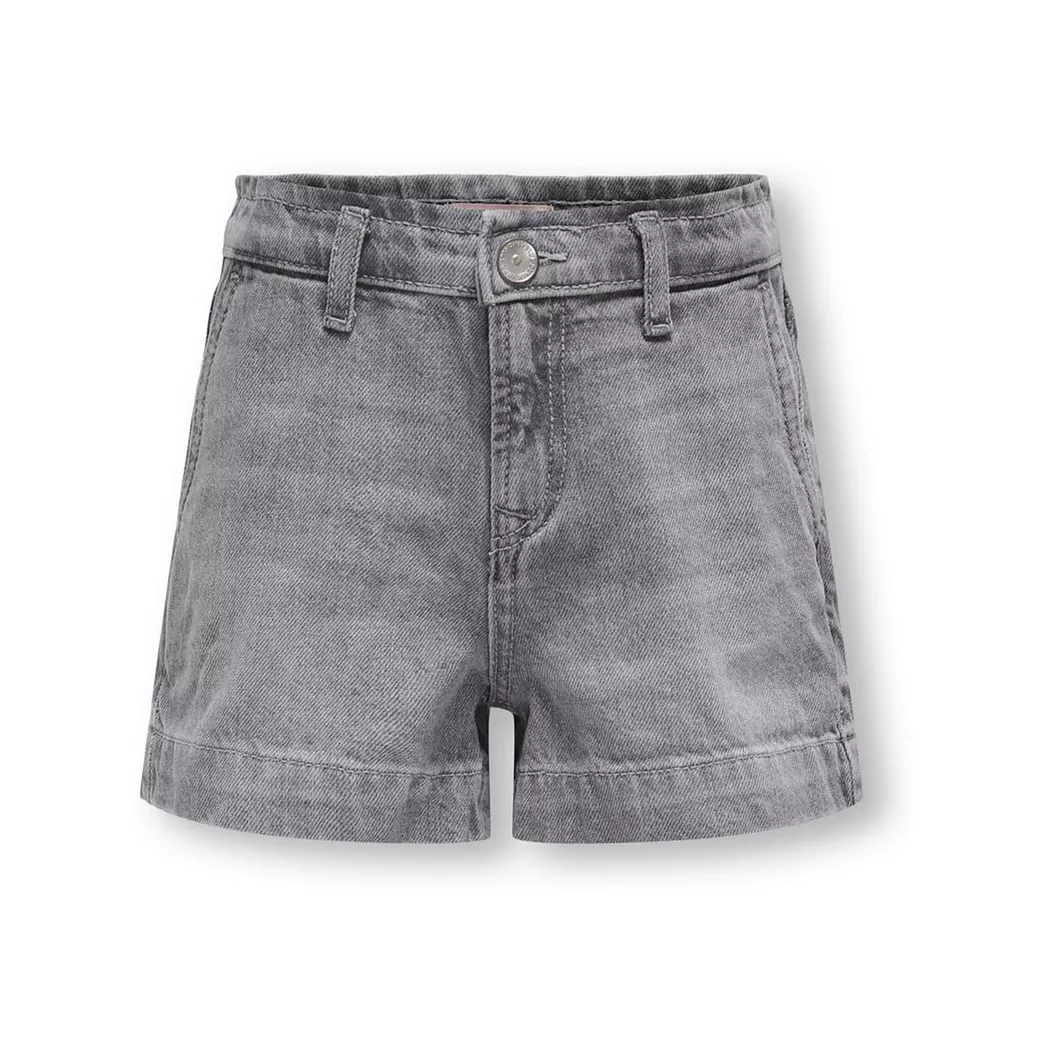 Jeansshorts KIDS ONLY "KOGCOMET WIDE SHORTS DNM MAT624 NOOS", Mädchen, Gr. 164, N-Gr, blau (medium grau denim), Web, Obermaterial: 100% Baumwolle, unifarben, regular fit ca. Mitte Oberschenkel, Jeans Jeansshorts