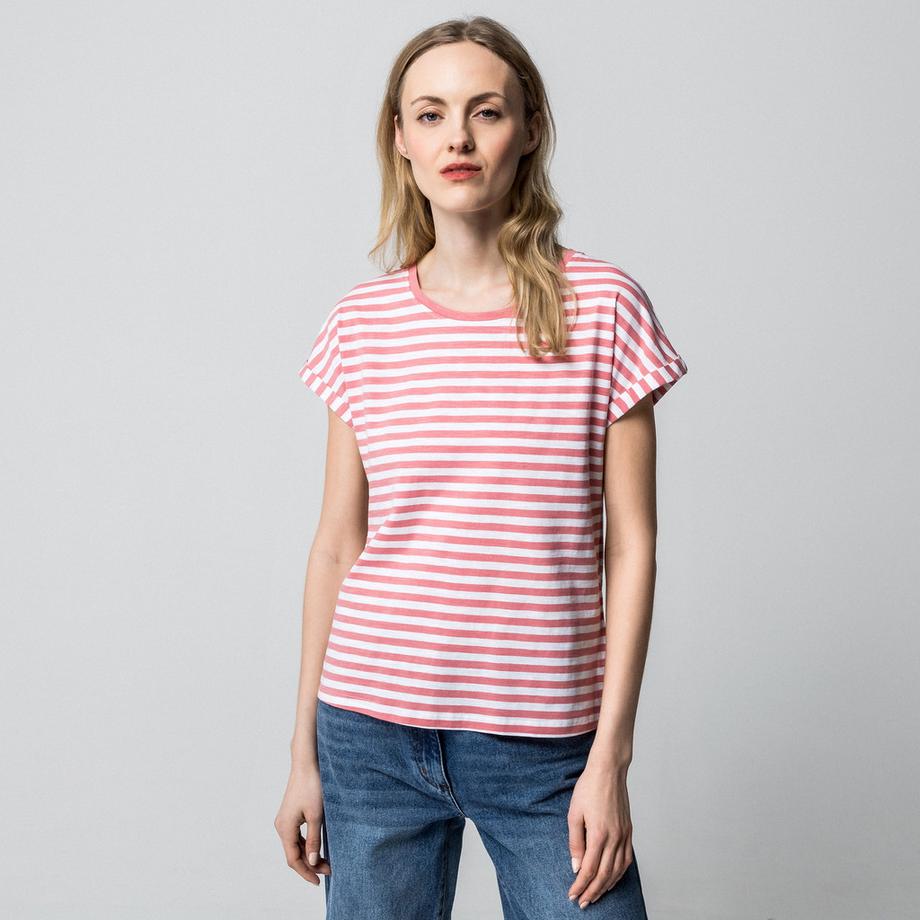 Manor Woman Gestreiftes Kurzarm T-Shirt Rundhals  