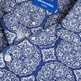 JACK & JONES Jorseersucker AOP Kurzarmhemd  