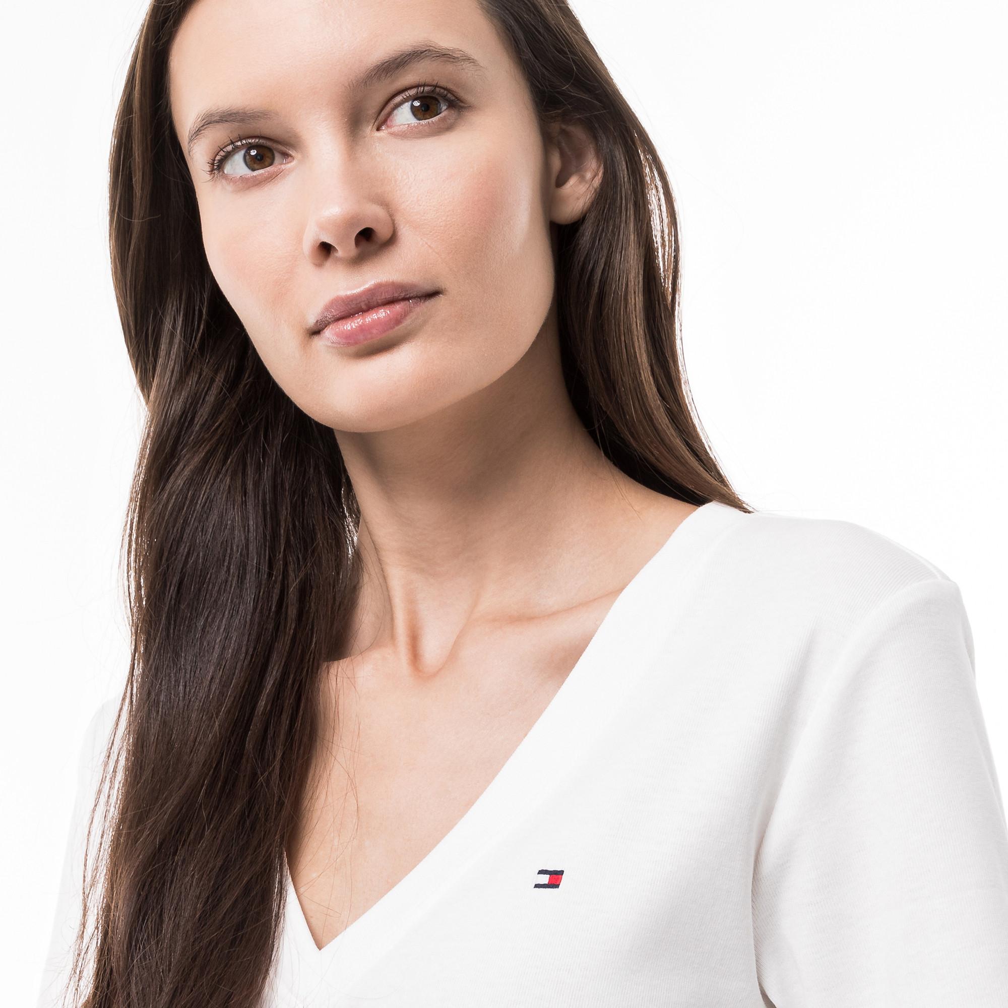 TOMMY HILFIGER T-Shirt Scollo a V Maniche Corte Slim Fit  