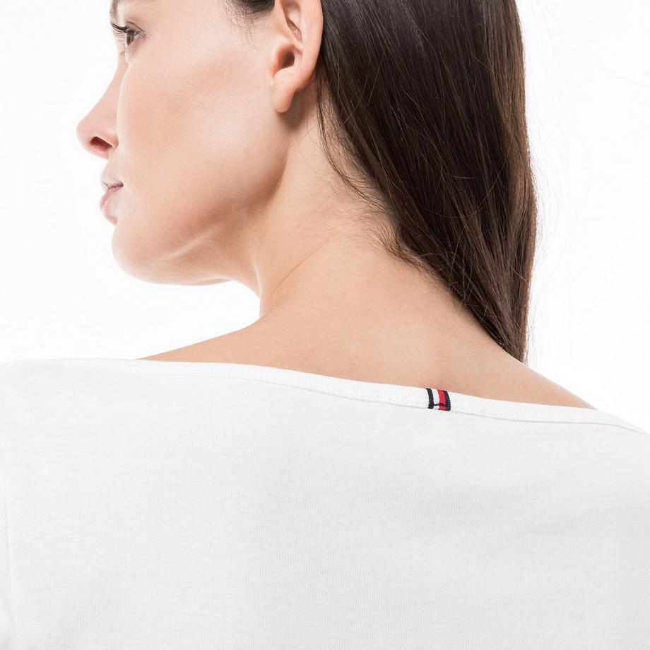 TOMMY HILFIGER New Cody T-Shirt Rigata Girocollo a Barca  