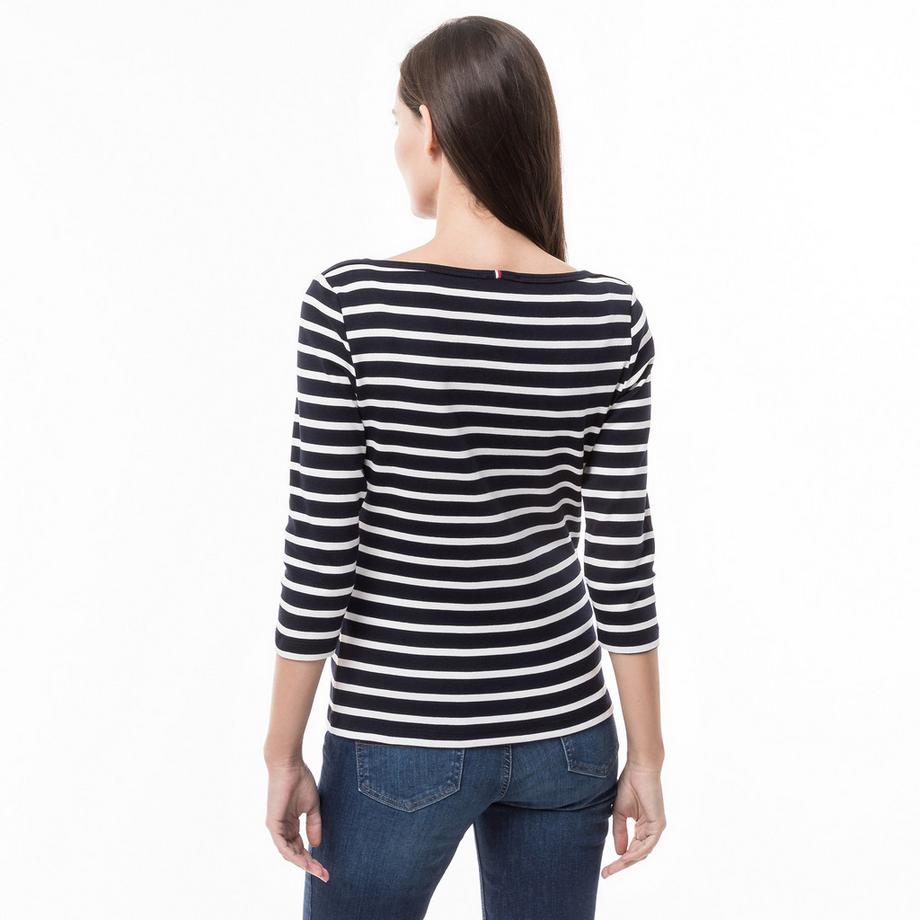 TOMMY HILFIGER New Cody T-Shirt Rigata Girocollo a Barca  