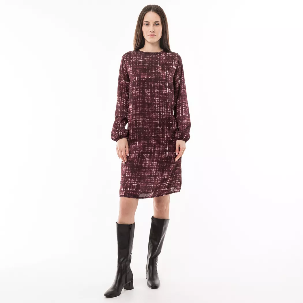 Manor Woman - Freizeitkleid, langarm, für Damen, Burgundy, Größe 42