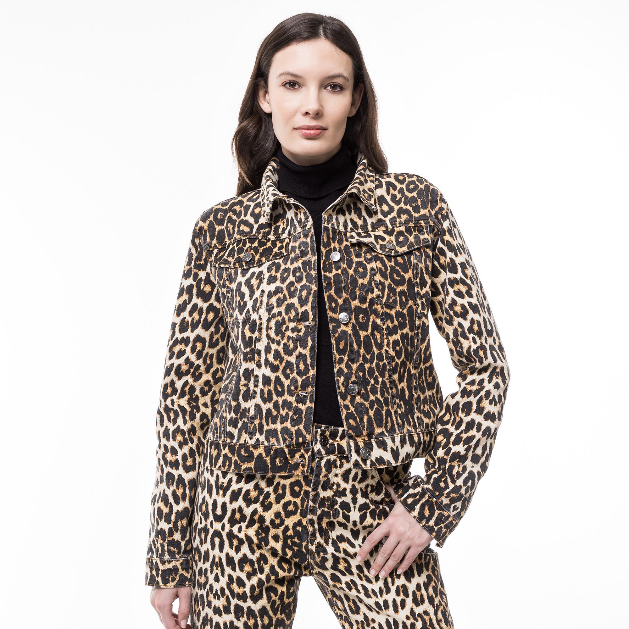 Manor Woman Leoparden Print Jeansjacke  