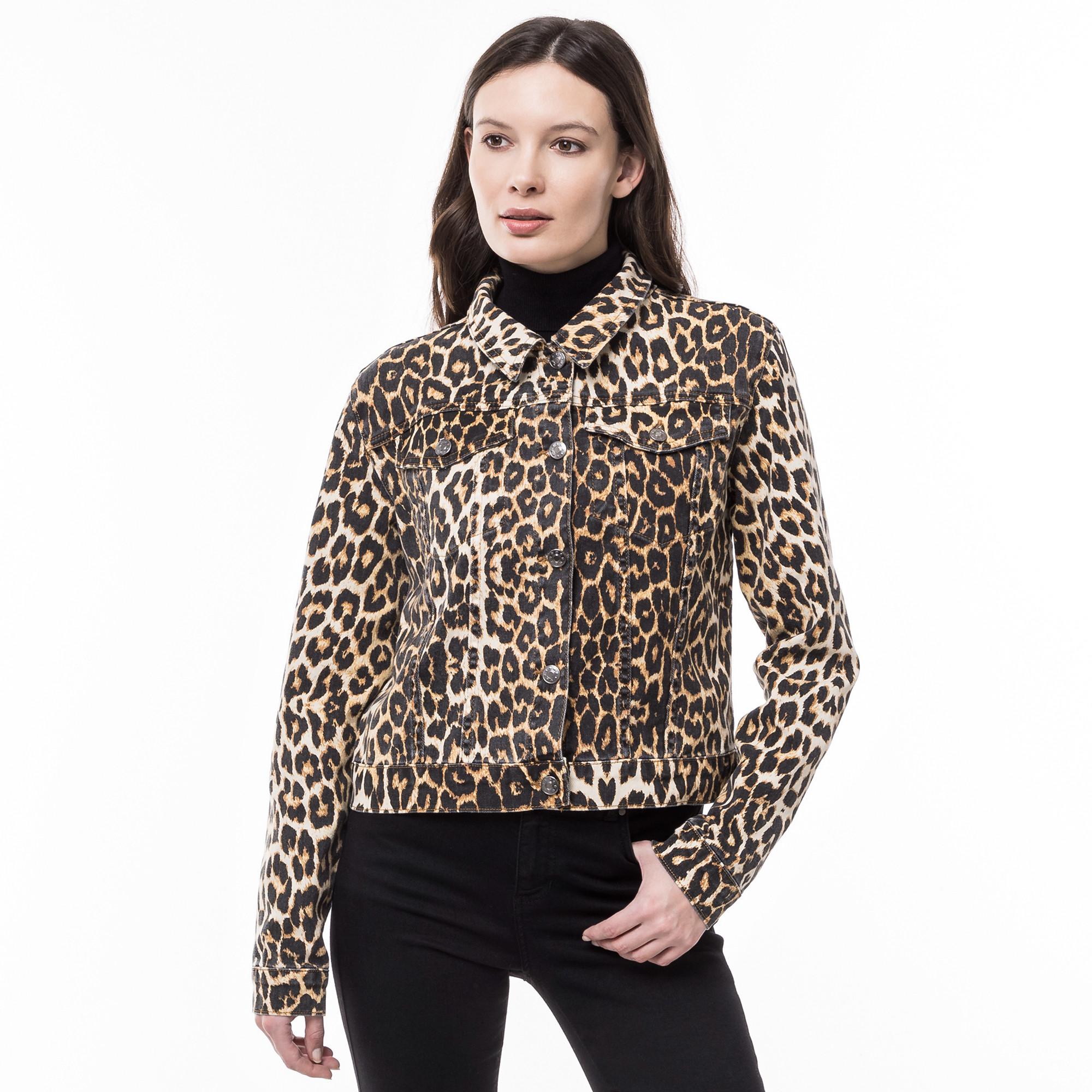 Manor Woman Leoparden Print Jeansjacke  