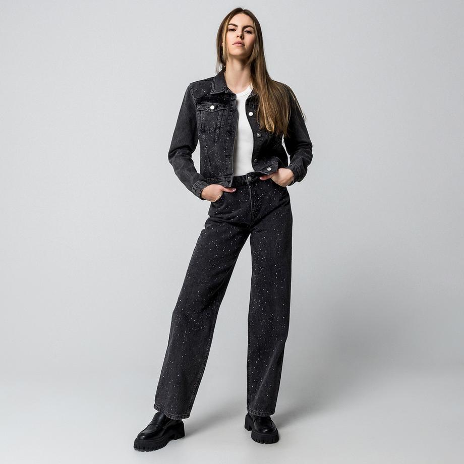 Manor Woman Giacca di jeans con strass  