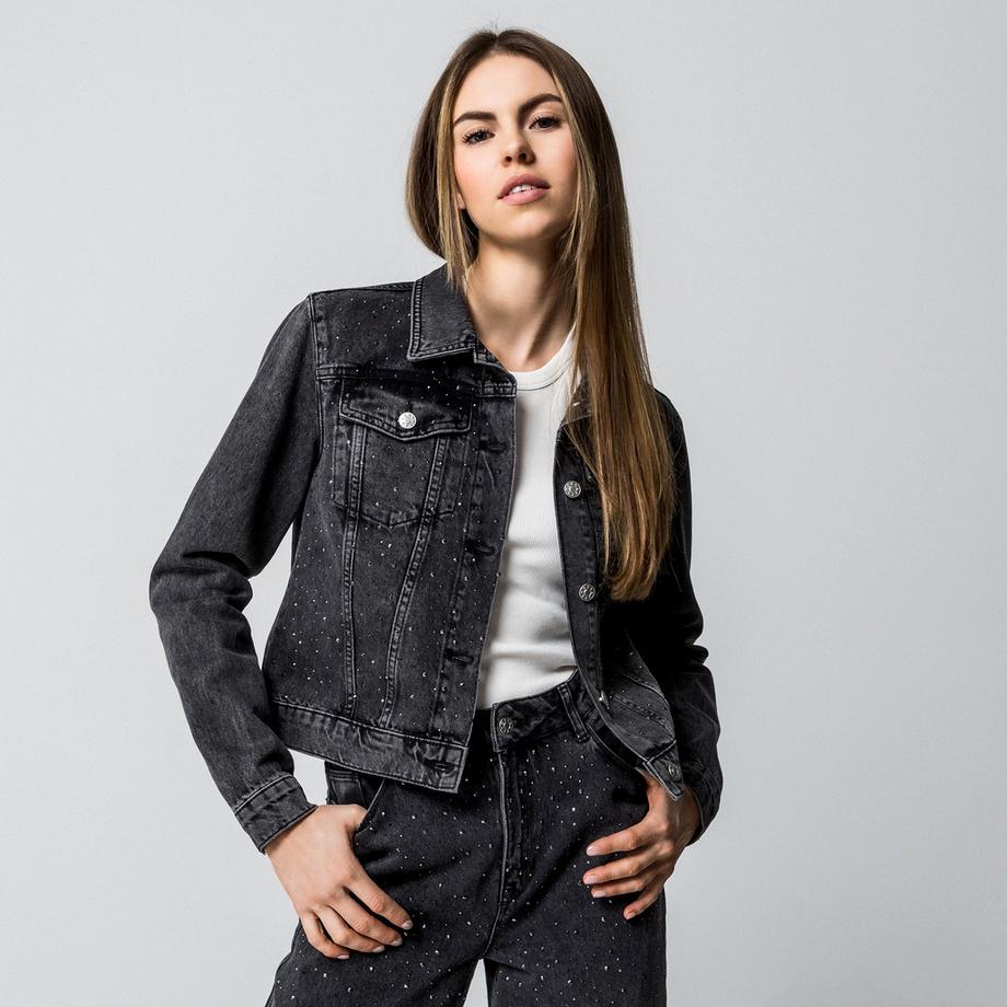 Manor Woman Giacca di jeans con strass  