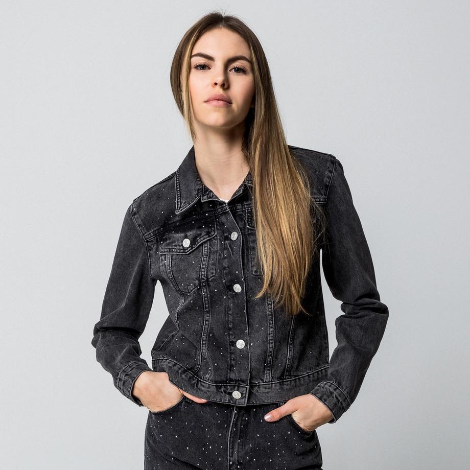 Manor Woman Giacca di jeans con strass  