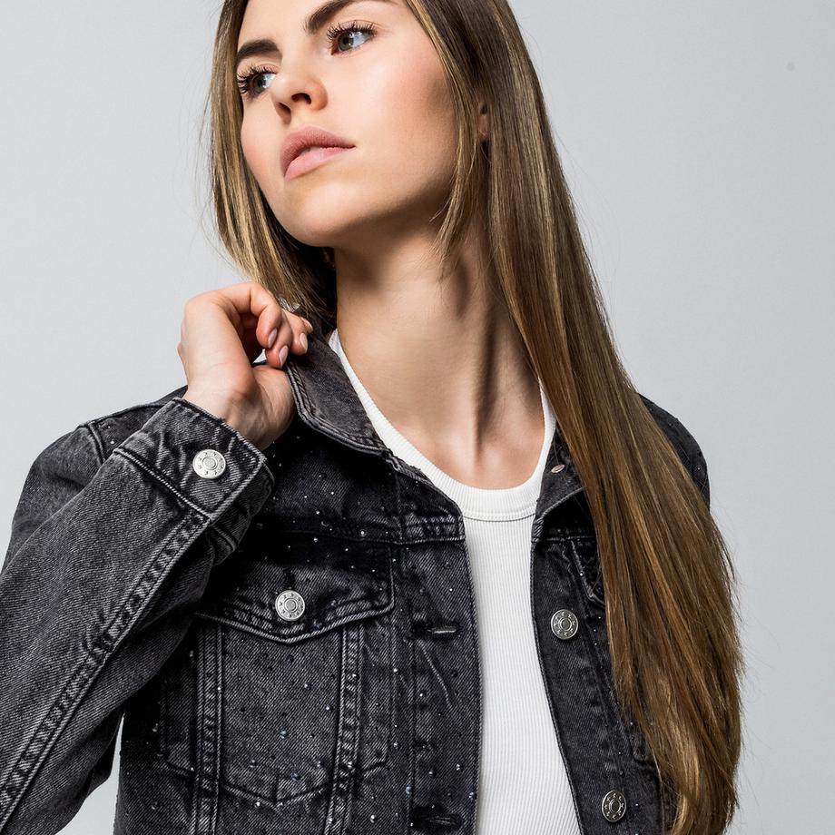 Manor Woman Giacca di jeans con strass  