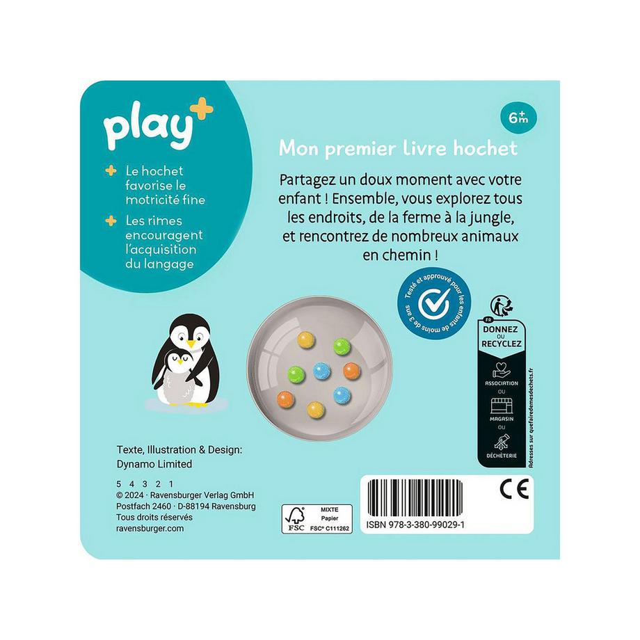 Ravensburger  Play+: Livre Hochet animaux, francese 