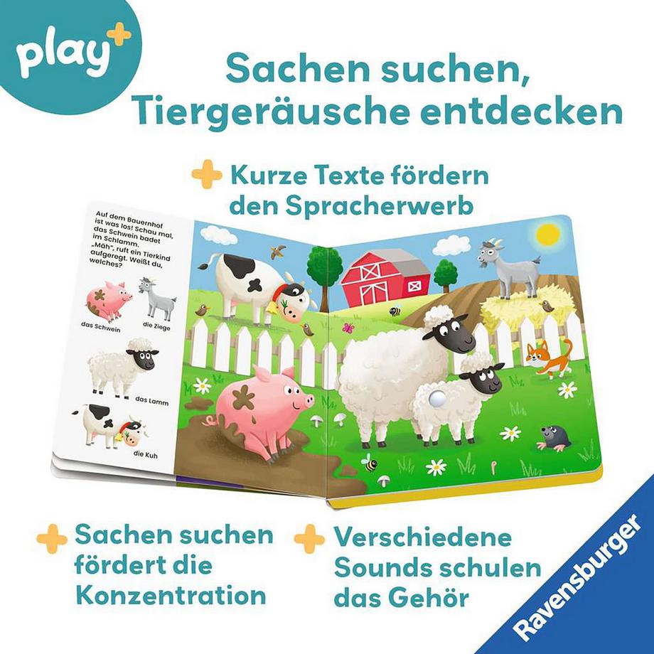 Ravensburger  play+ Mein allererstes Soundbuch: Tierkinder, tedesco 