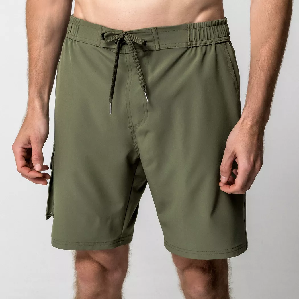 Manor Sport Solid Cargo Swim Shorts Khaki M