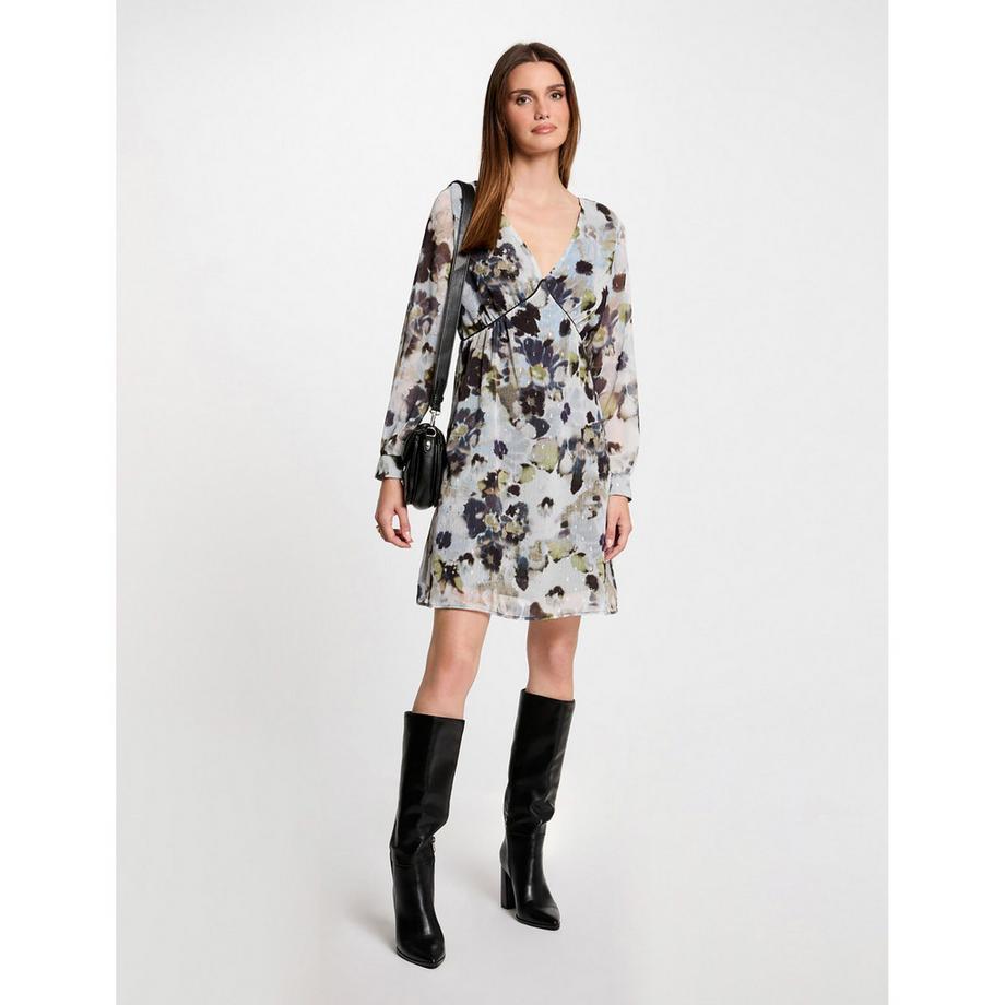 MORGAN Mini Robe Droite Fleurie  