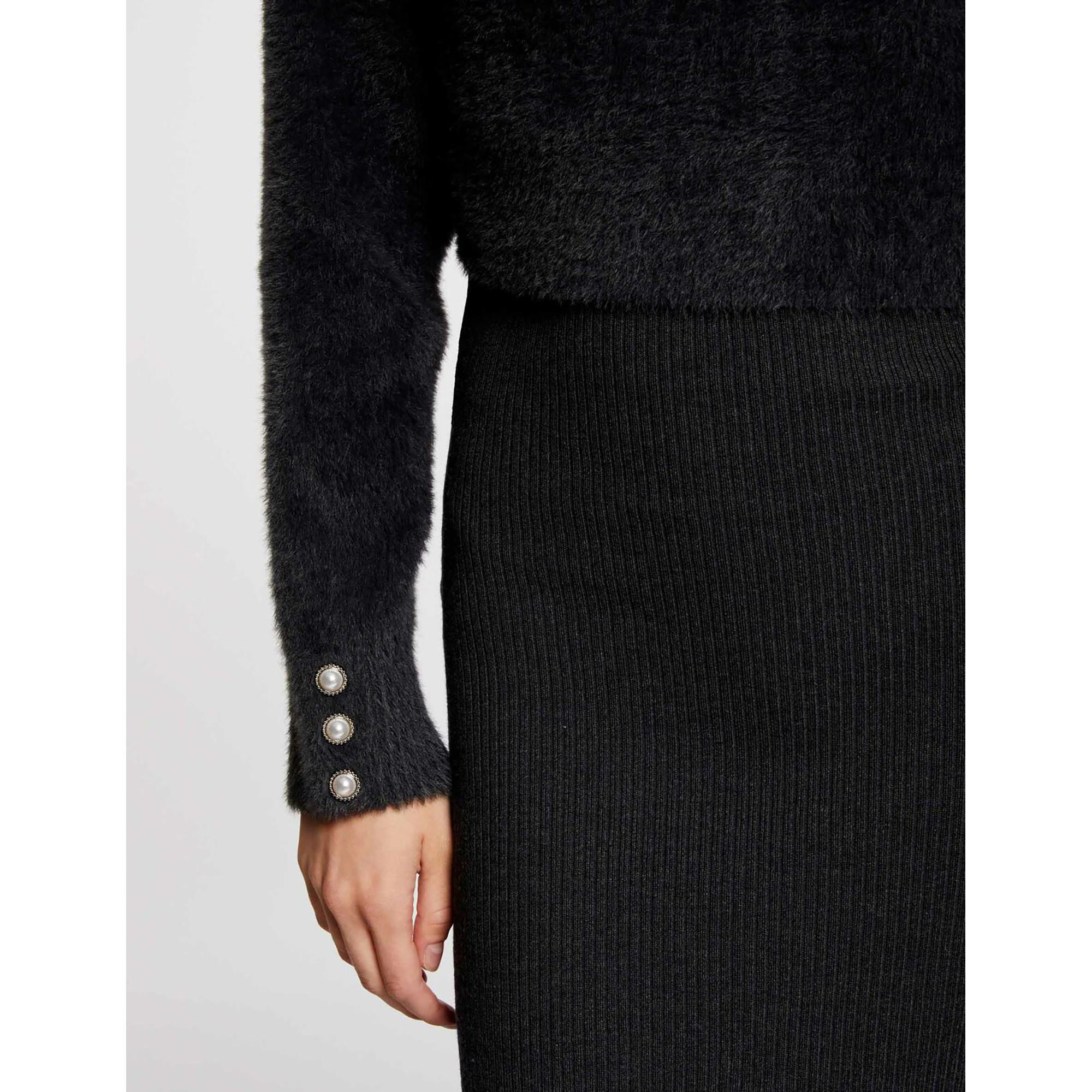 MORGAN Abito Midi Maglia a Coste Maniche Lunghe  