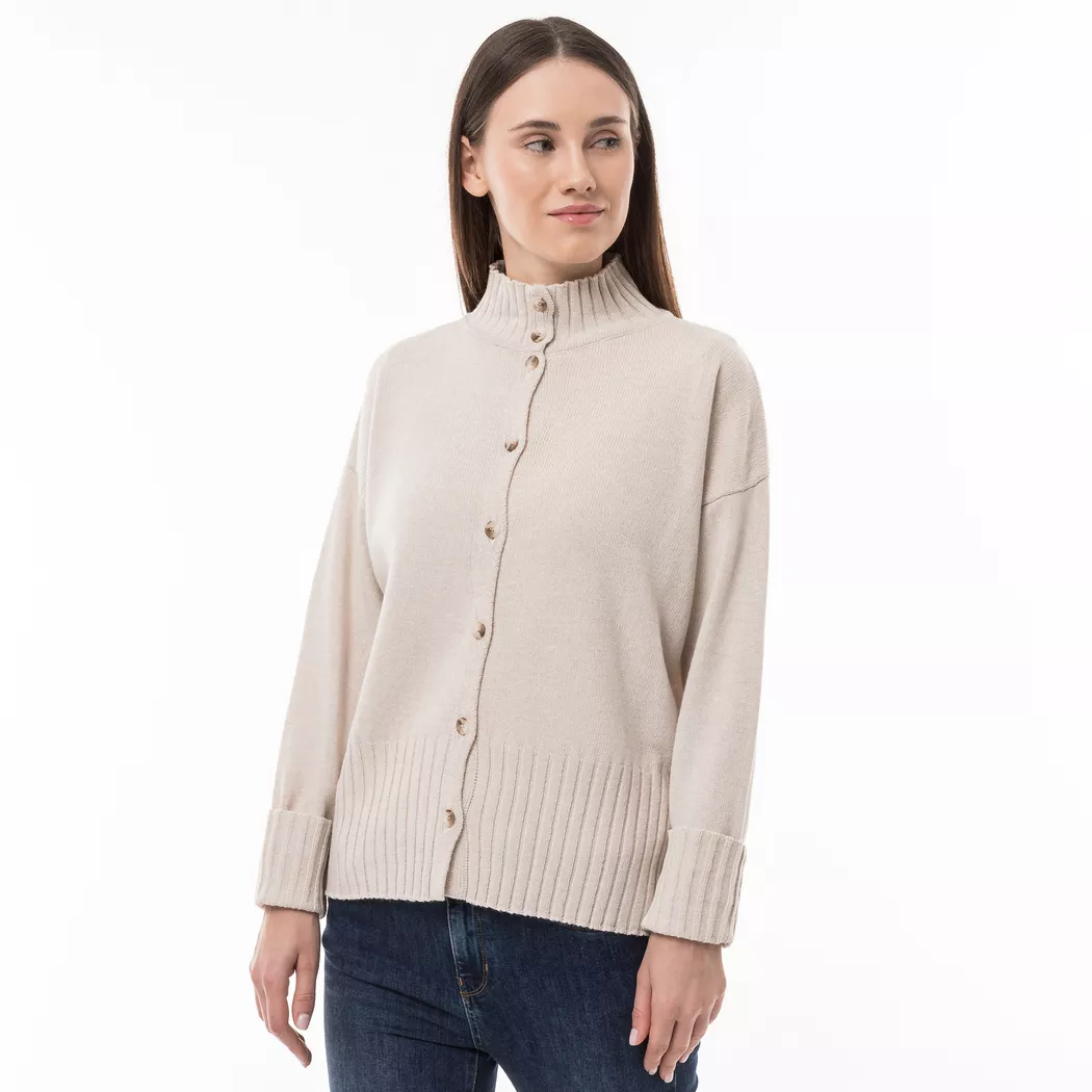 Manor Woman - Cardigan, langarm, für Damen, Sand, Größe M 2